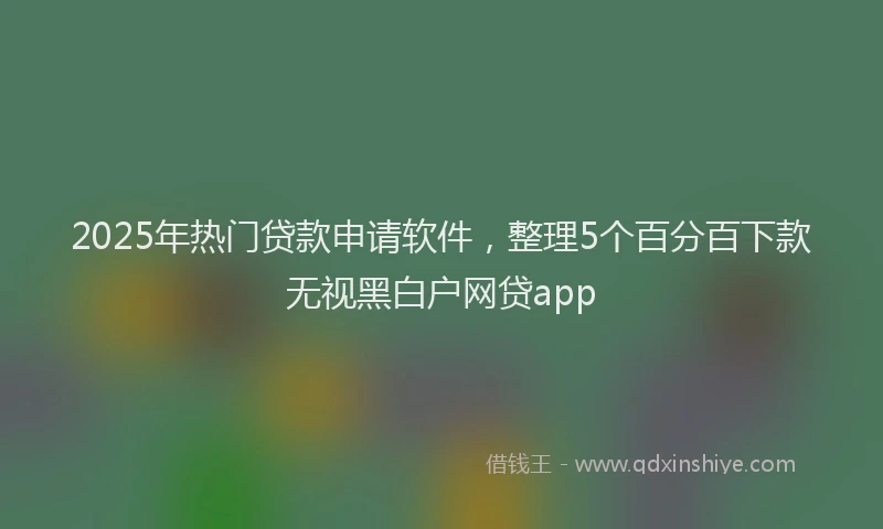 2025年热门贷款申请软件，整理5个百分百下款无视黑白户网贷app