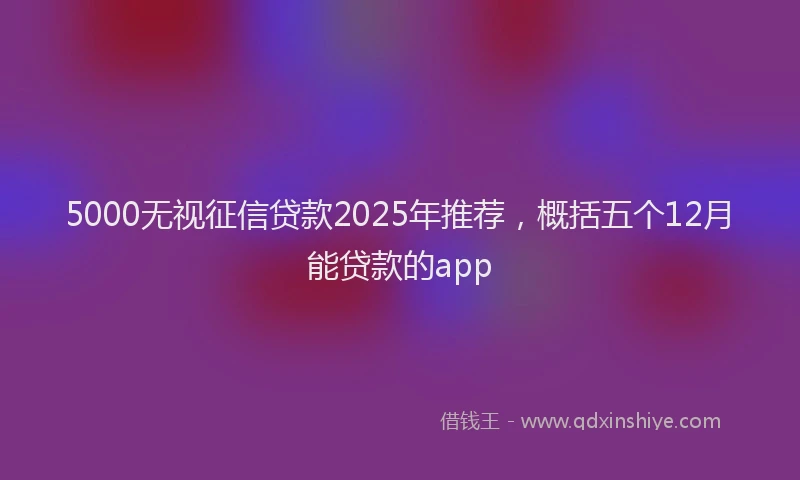 5000无视征信贷款2025年推荐，概括五个12月能贷款的app
