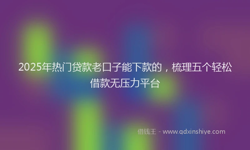 2025年热门贷款老口子能下款的，梳理五个轻松借款无压力平台