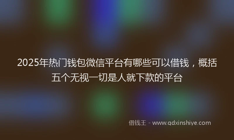 2025年热门钱包微信平台有哪些可以借钱，概括五个无视一切是人就下款的平台