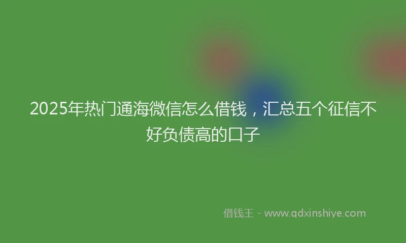 2025年热门通海微信怎么借钱，汇总五个征信不好负债高的口子