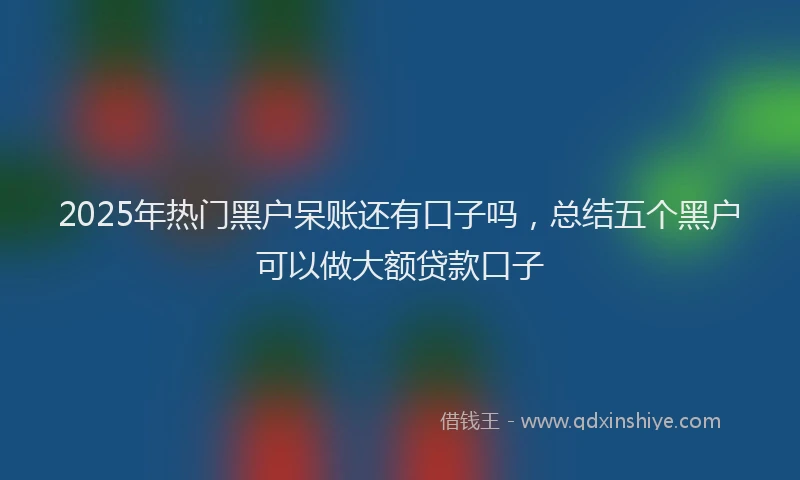 2025年热门黑户呆账还有口子吗，总结五个黑户可以做大额贷款口子