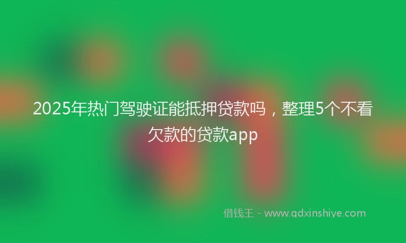 2025年热门驾驶证能抵押贷款吗，整理5个不看欠款的贷款app
