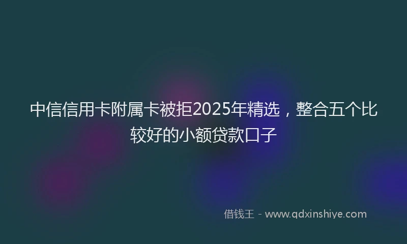 中信信用卡附属卡被拒2025年精选，整合五个比较好的小额贷款口子