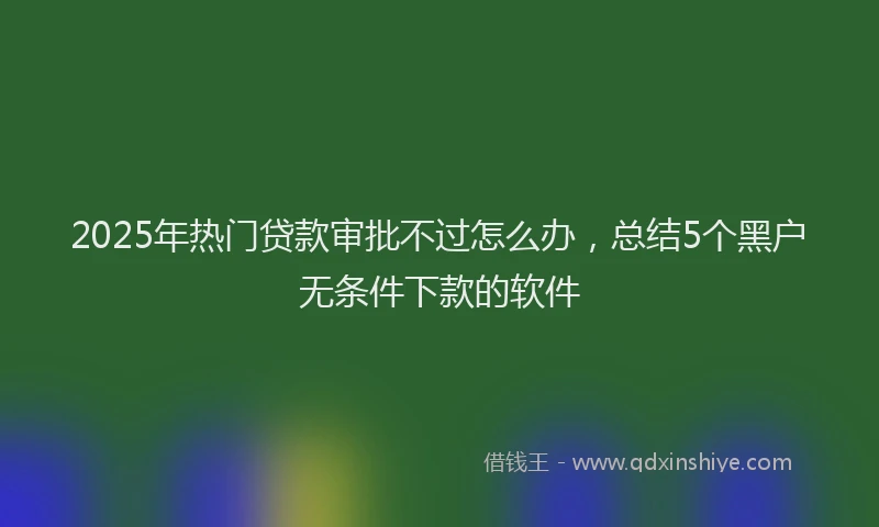2025年热门贷款审批不过怎么办，总结5个黑户无条件下款的软件
