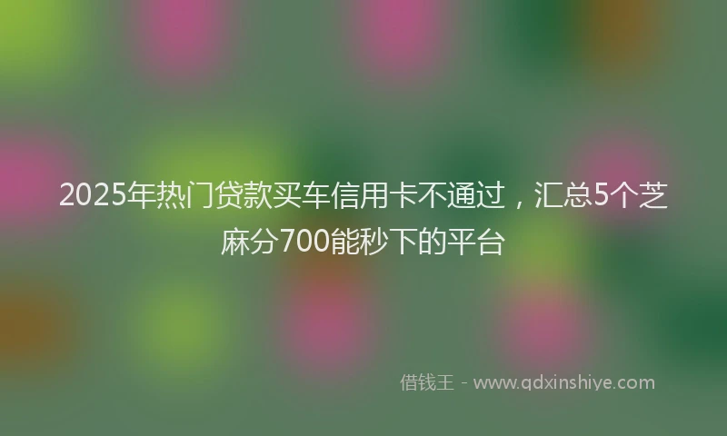 2025年热门贷款买车信用卡不通过，汇总5个芝麻分700能秒下的平台