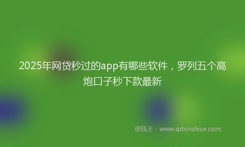 2025年网贷秒过的app有哪些软件，罗列五个高炮口子秒下款最新