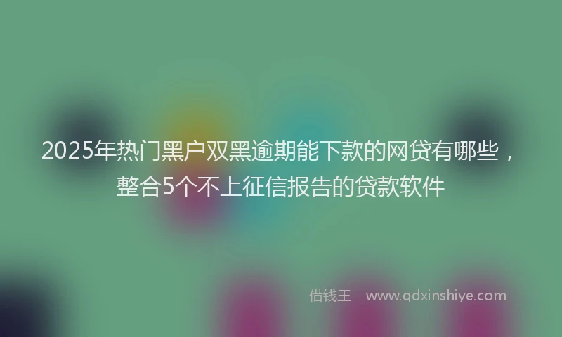2025年热门黑户双黑逾期能下款的网贷有哪些，整合5个不上征信报告的贷款软件