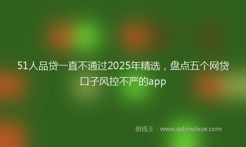 51人品贷一直不通过2025年精选，盘点五个网贷口子风控不严的app
