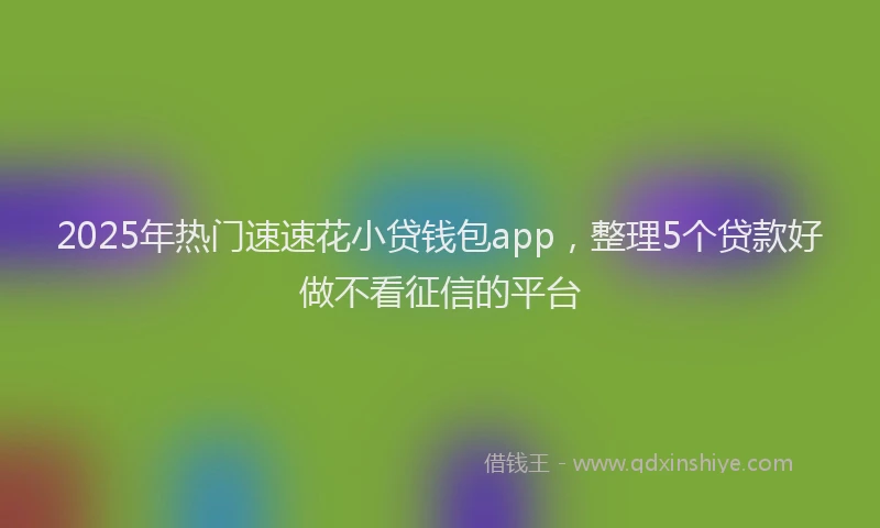 2025年热门速速花小贷钱包app，整理5个贷款好做不看征信的平台