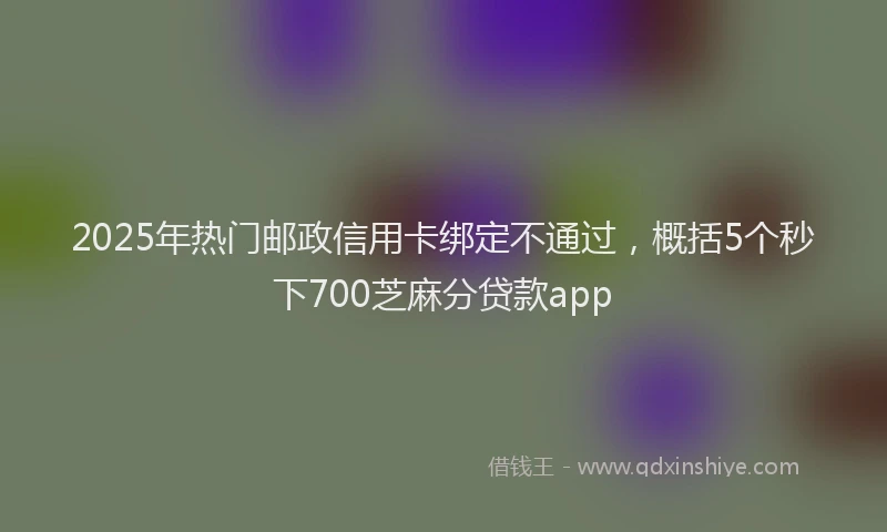 2025年热门邮政信用卡绑定不通过，概括5个秒下700芝麻分贷款app