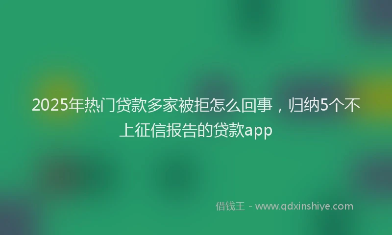2025年热门贷款多家被拒怎么回事，归纳5个不上征信报告的贷款app