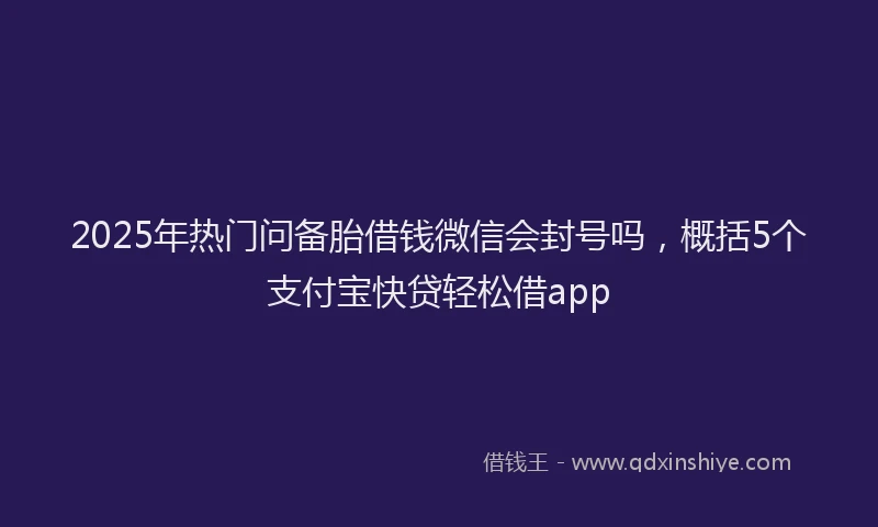2025年热门问备胎借钱微信会封号吗，概括5个支付宝快贷轻松借app