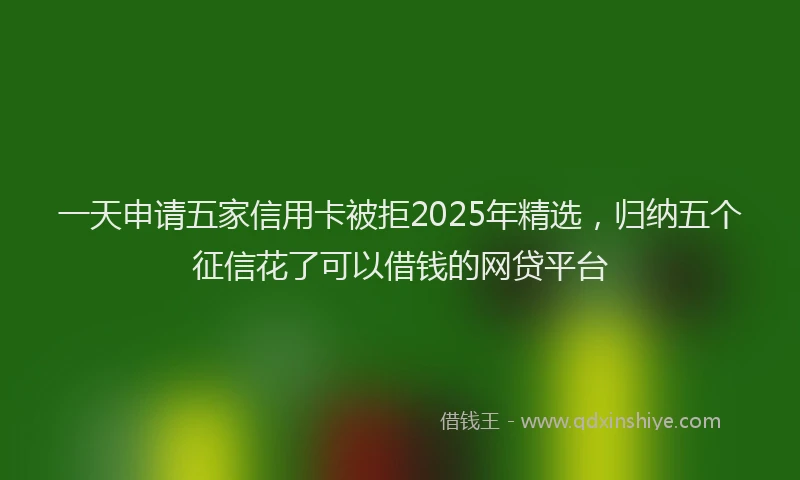一天申请五家信用卡被拒2025年精选，归纳五个征信花了可以借钱的网贷平台