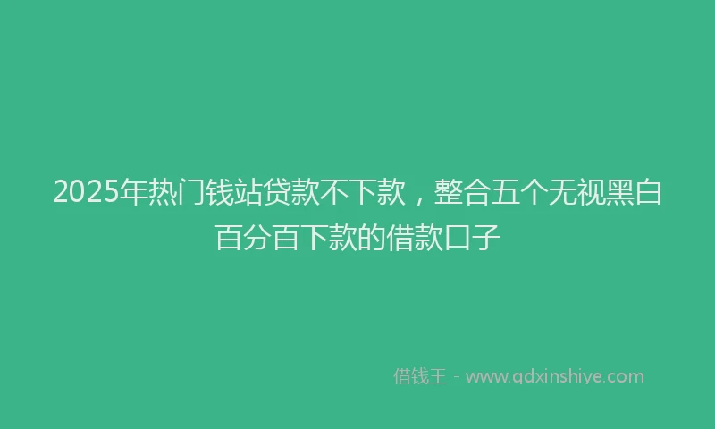 2025年热门钱站贷款不下款，整合五个无视黑白百分百下款的借款口子