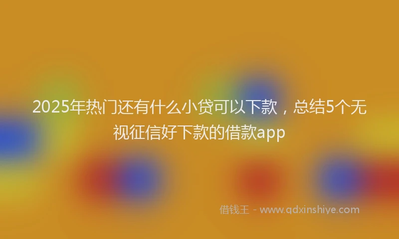 2025年热门还有什么小贷可以下款，总结5个无视征信好下款的借款app