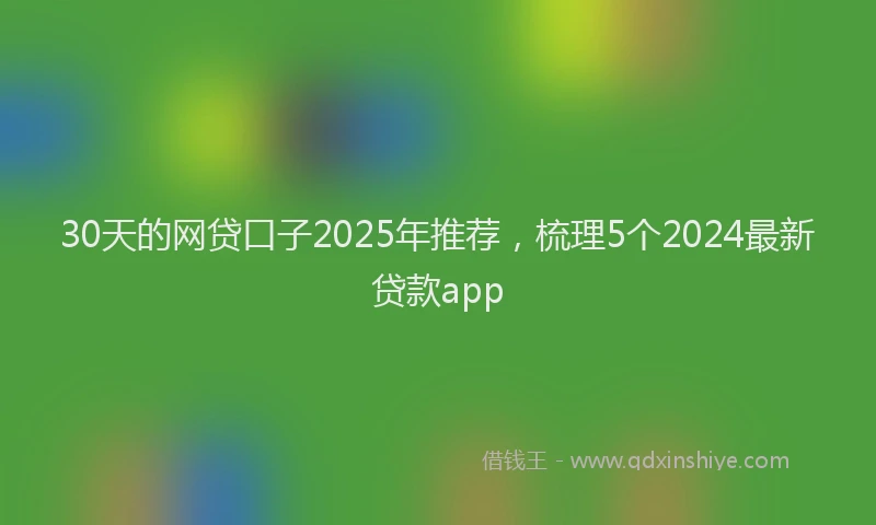 30天的网贷口子2025年推荐，梳理5个2024最新贷款app