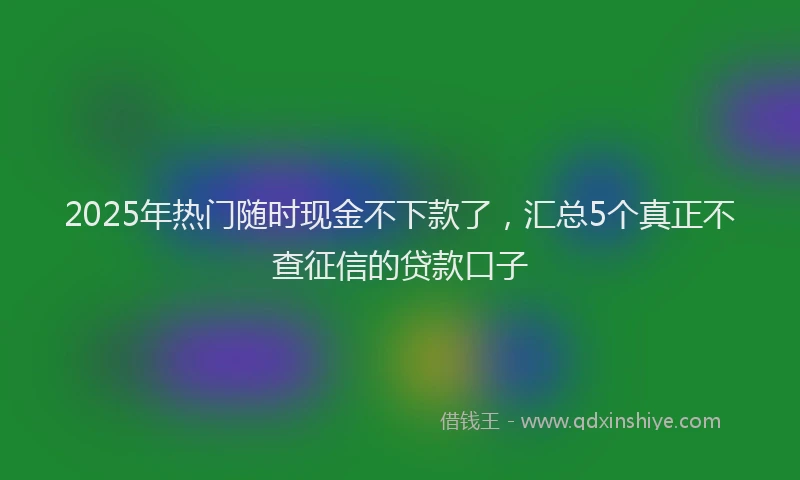 2025年热门随时现金不下款了，汇总5个真正不查征信的贷款口子