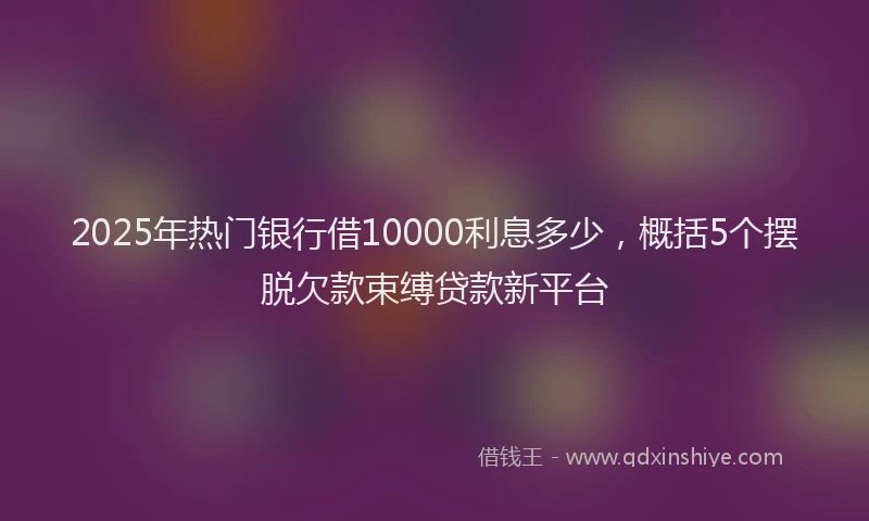 2025年热门银行借10000利息多少，概括5个摆脱欠款束缚贷款新平台
