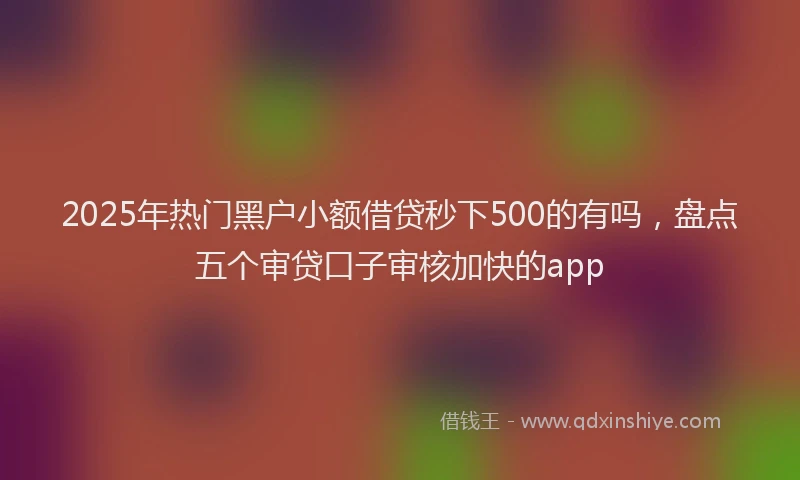 2025年热门黑户小额借贷秒下500的有吗，盘点五个审贷口子审核加快的app