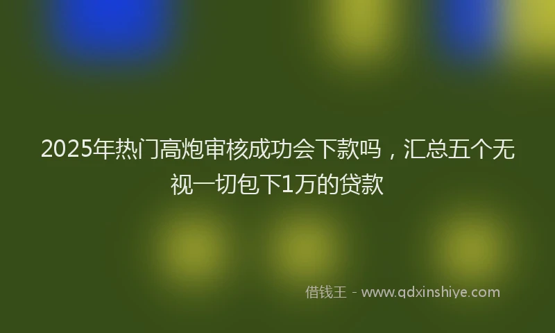 2025年热门高炮审核成功会下款吗，汇总五个无视一切包下1万的贷款
