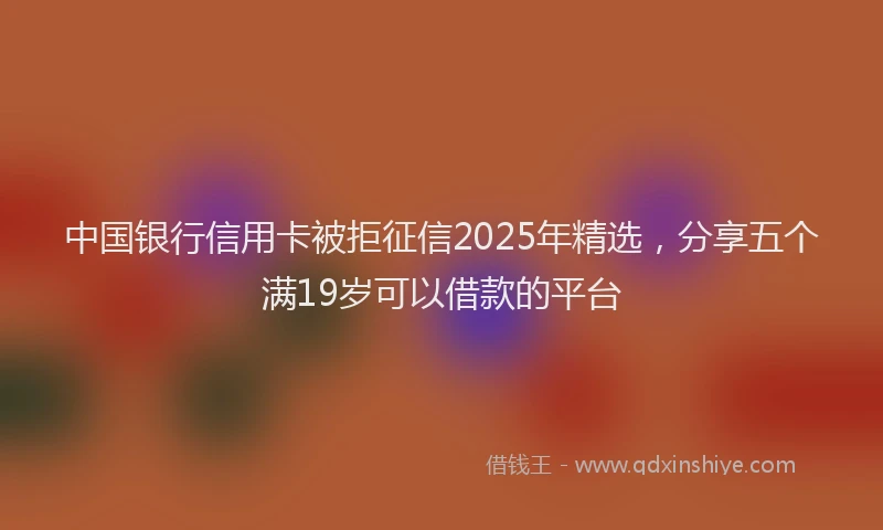 中国银行信用卡被拒征信2025年精选，分享五个满19岁可以借款的平台