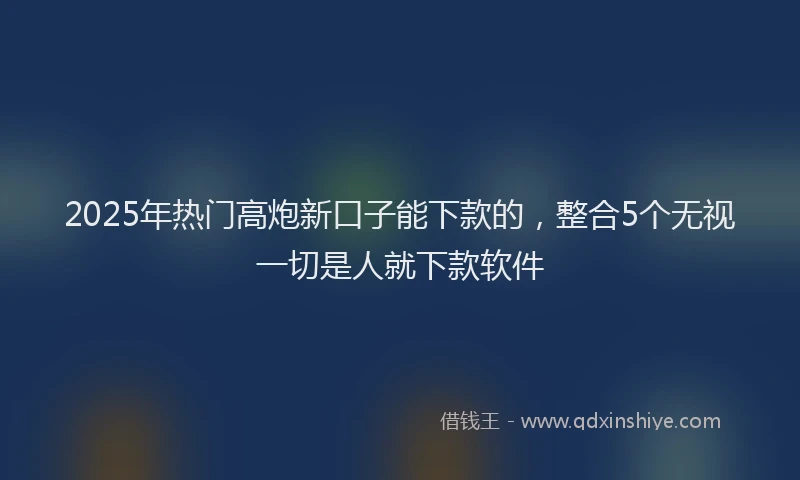 2025年热门高炮新口子能下款的，整合5个无视一切是人就下款软件