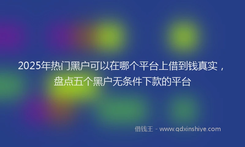 2025年热门黑户可以在哪个平台上借到钱真实，盘点五个黑户无条件下款的平台