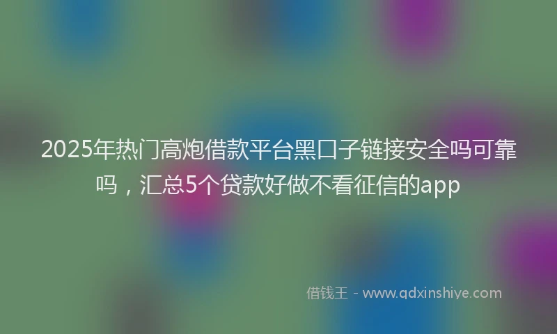 2025年热门高炮借款平台黑口子链接安全吗可靠吗，汇总5个贷款好做不看征信的app