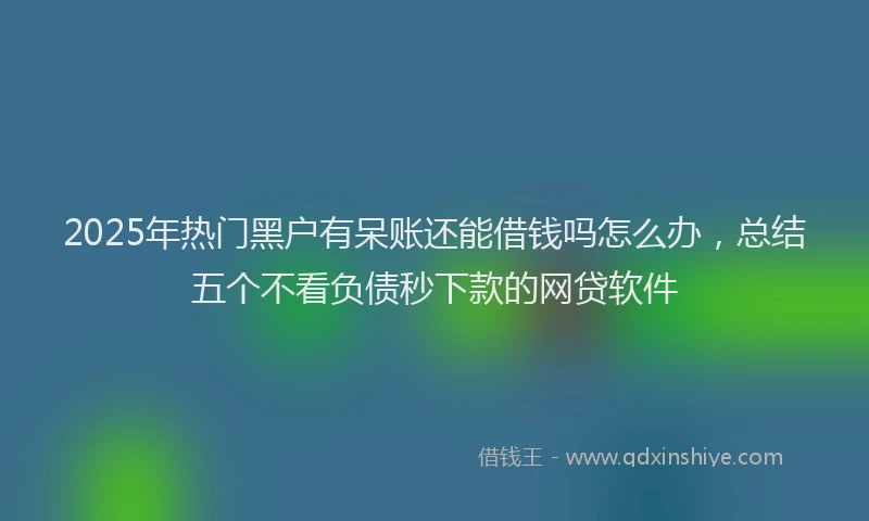 2025年热门黑户有呆账还能借钱吗怎么办，总结五个不看负债秒下款的网贷软件