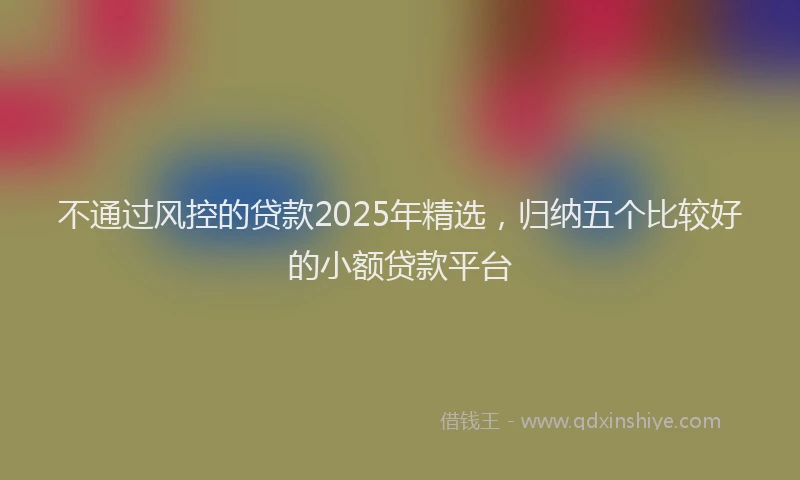 不通过风控的贷款2025年精选，归纳五个比较好的小额贷款平台