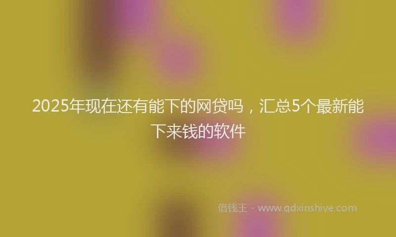 2025年现在还有能下的网贷吗，汇总5个最新能下来钱的软件
