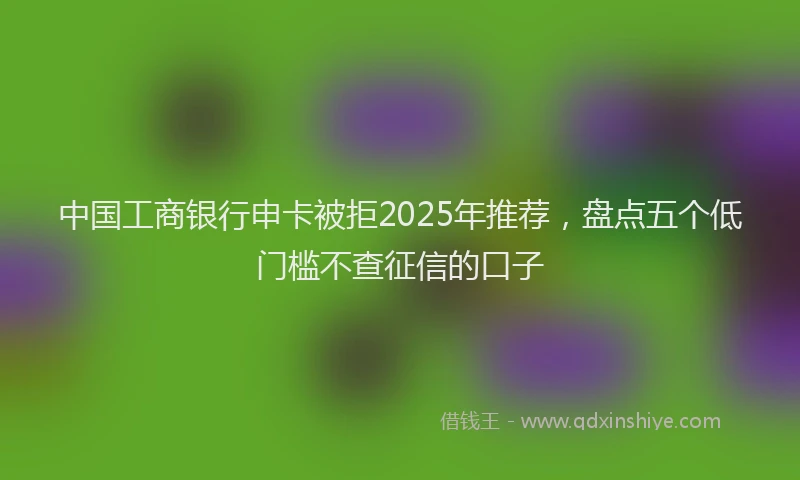 中国工商银行申卡被拒2025年推荐，盘点五个低门槛不查征信的口子
