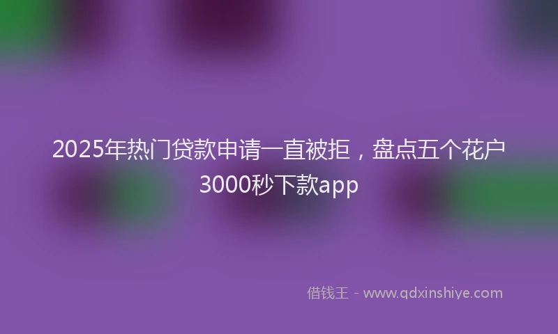 2025年热门贷款申请一直被拒，盘点五个花户3000秒下款app