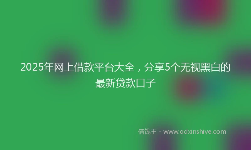 2025年网上借款平台大全，分享5个无视黑白的最新贷款口子