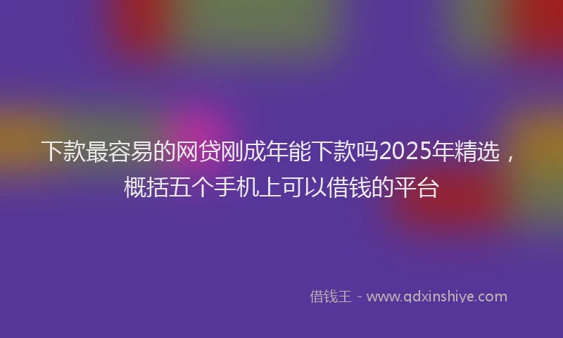 下款最容易的网贷刚成年能下款吗2025年精选，概括五个手机上可以借钱的平台