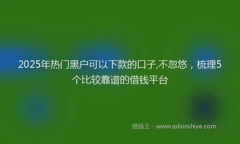 2025年热门黑户可以下款的口子,不忽悠，梳理5个比较靠谱的借钱平台