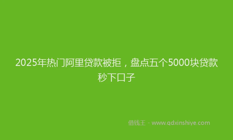 2025年热门阿里贷款被拒，盘点五个5000块贷款秒下口子