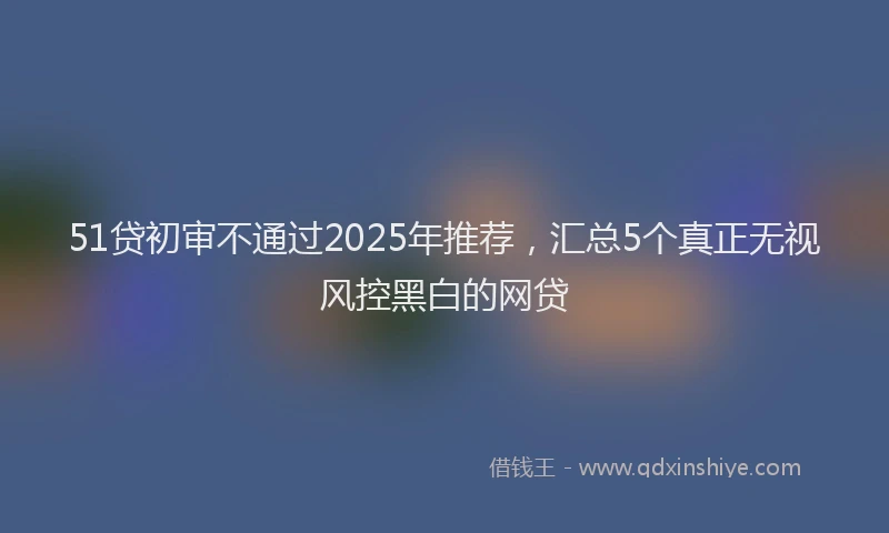 51贷初审不通过2025年推荐，汇总5个真正无视风控黑白的网贷