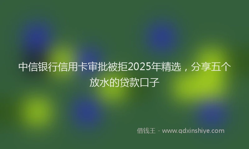 中信银行信用卡审批被拒2025年精选，分享五个放水的贷款口子