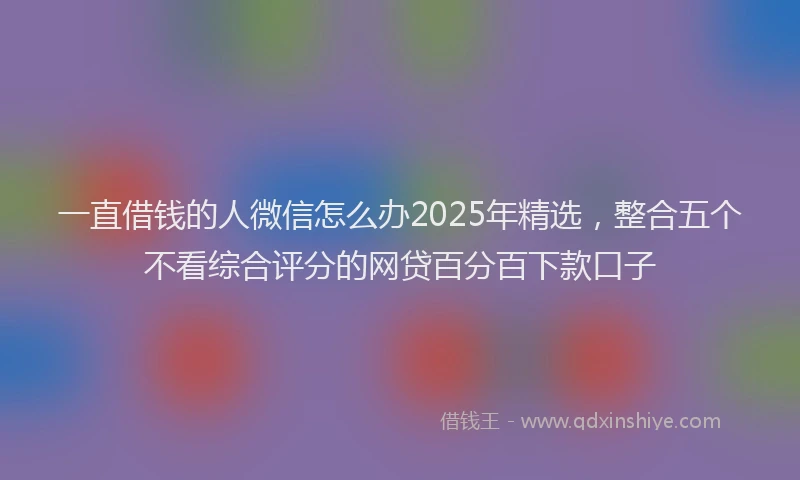 一直借钱的人微信怎么办2025年精选，整合五个不看综合评分的网贷百分百下款口子