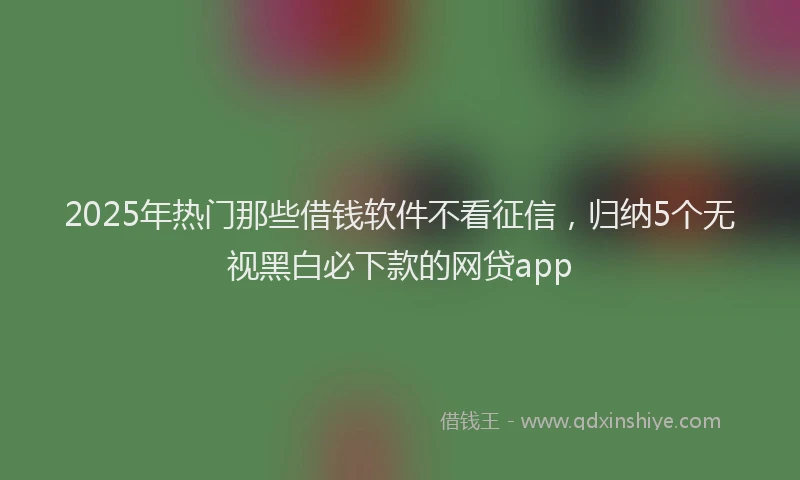 2025年热门那些借钱软件不看征信，归纳5个无视黑白必下款的网贷app