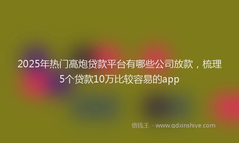 2025年热门高炮贷款平台有哪些公司放款，梳理5个贷款10万比较容易的app