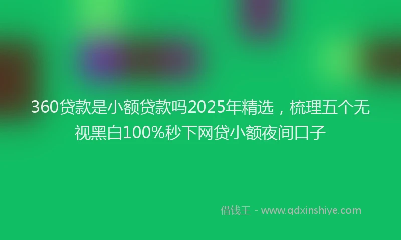 360贷款是小额贷款吗2025年精选，梳理五个无视黑白100%秒下网贷小额夜间口子