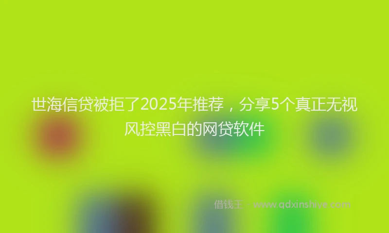 世海信贷被拒了2025年推荐，分享5个真正无视风控黑白的网贷软件