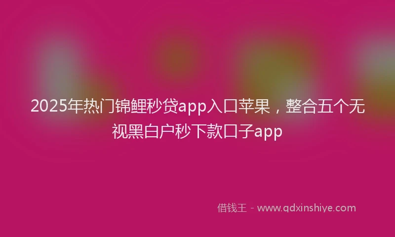 2025年热门锦鲤秒贷app入口苹果，整合五个无视黑白户秒下款口子app