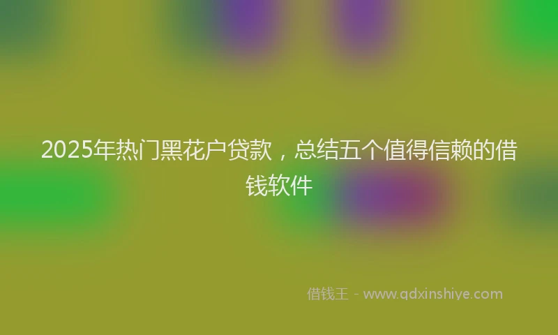 2025年热门黑花户贷款，总结五个值得信赖的借钱软件