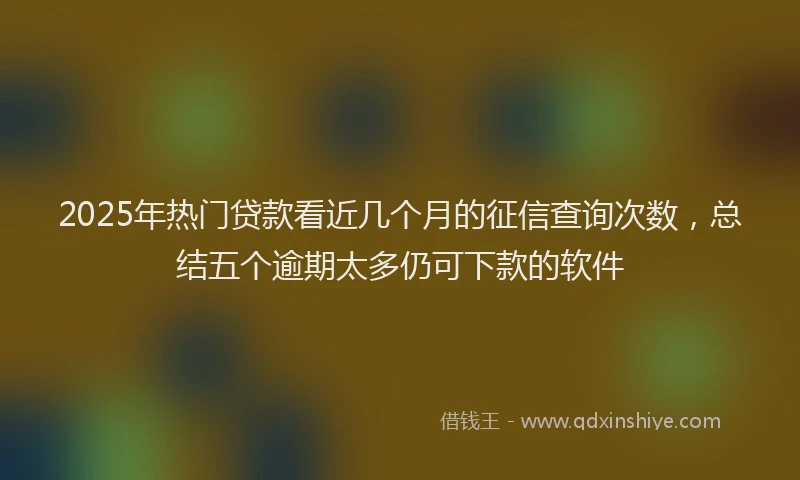 2025年热门贷款看近几个月的征信查询次数，总结五个逾期太多仍可下款的软件
