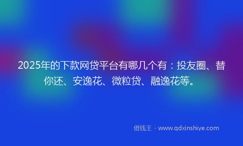 2025年的下款网贷平台有哪几个有：投友圈、替你还、安逸花、微粒贷、融逸花等。