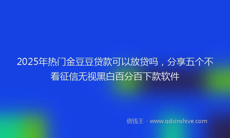 2025年热门金豆豆贷款可以放贷吗，分享五个不看征信无视黑白百分百下款软件